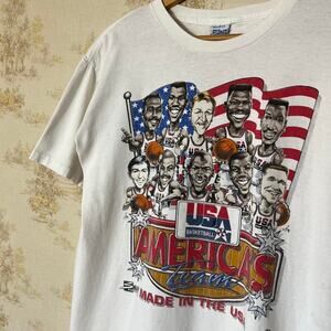 1992 Salem Sportswear The Dream Team Michael Jordan Larry Bird T-shirt Size L